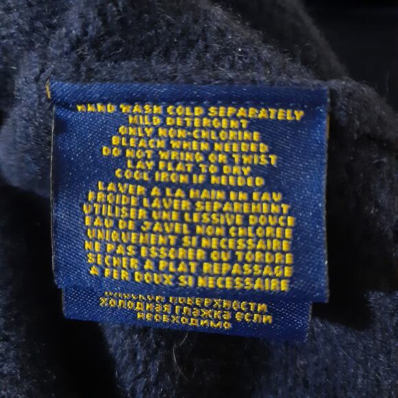 Ralph Lauren Womens Navy Blue Pure Wool Long Sleeve Sweater Size Medium NWT - Picture 4 of 5